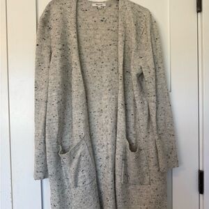 Madewell Light Gray Speckled Open-Front Cardigan